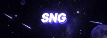 the word sng is on a purple background