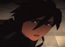 a close up of a woman 's face with a nose ring