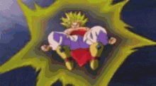 a cartoon character is flying through a yellow sphere