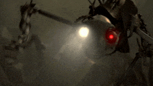a robot with a red light on its head