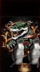 a drawing of a crocodile with the word star written on it