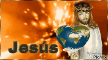 Heal The World Jesus Loves Earth GIF - Heal The World Jesus Loves Earth Heart GIFs
