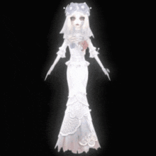 a ghost of a woman in a white wedding dress