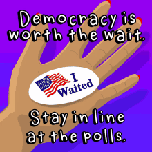 democracy is worth the wait stay in line at the polls polls ballot democracy