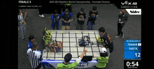 a group of people are playing a game of vex robotics world championships