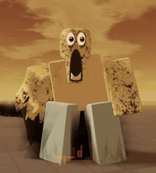 a cartoon character with a surprised look on its face