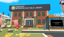 the downtown metropolitan public library is shown in a cartoon style