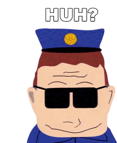 Huh Officer Barbrady Sticker - Huh Officer Barbrady South Park Stickers