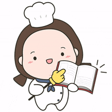 little chef baby girl recipe pointing