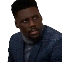 a man with a beard is wearing a plaid suit