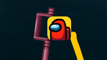 an among us game is being played on a cell phone