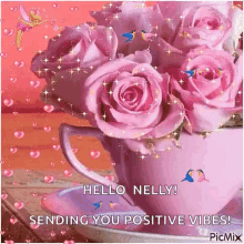 Flowers Sending Positive Vibes GIF - Flowers Sending Positive Vibes Pink GIFs