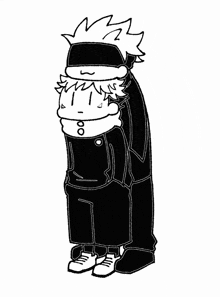 a black and white drawing of a person holding another person 's arm .