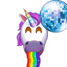 unicorn party puke vomit disco ball