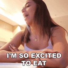 I'M So Excited To Eat I'M So Hungry Fernanda Ramirez GIF - I'M So Excited To Eat I'M So Hungry Fernanda Ramirez I Need To Eat GIFs