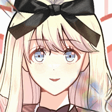 a drawing of a girl with blonde hair and blue eyes