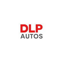 a dlp autos logo that is red and black