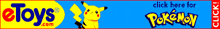 a blue and yellow banner for toys.com and pokemon.com