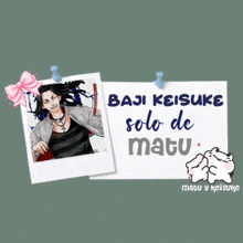a sign that says baju keisuke solo de matu on it
