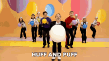 Huff And Puff Blow Your Balloon Balloons GIF - Huff And Puff Blow Your Balloon Huff And Puff Balloons GIFs