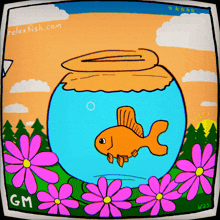 a cartoon of a fish in a bowl with the website relaxfish.com written on the bottom