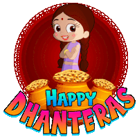 Happy Dhanteras Chutki Sticker - Happy Dhanteras Chutki Chhota Bheem Stickers