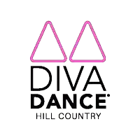the logo for diva dance hill country is a pink and black logo .