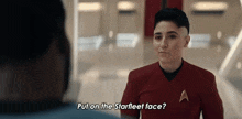 The Starfleet Face Is A Good Face To Put On Lt Erica Ortegas GIF - The Starfleet Face Is A Good Face To Put On Lt Erica Ortegas Dr M'Benga GIFs