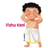 a cartoon drawing of a man with the name vishu kani on the bottom
