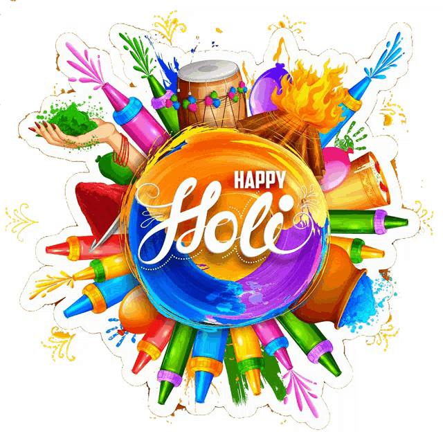 Happy holi, Text, Yellow, Line, Circle, Logo transparent background PNG  clipart | HiClipart