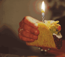 Happy Birthday Blow Your Candle GIF - Happy Birthday Blow Your Candle Taco GIFs