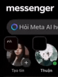 a screenshot of a messenger app with a woman and a boy