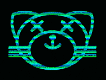 a green and black logo on a black background that says ' x '