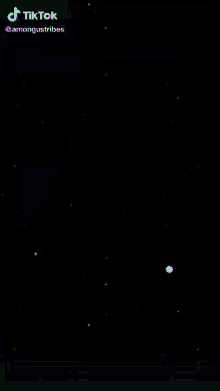 a rainbow among us character is flying through the air in a black background .
