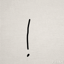 a drawing of an exclamation point on a white cloth