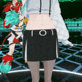 a woman 's stomach is shown with a belt that says o on it
