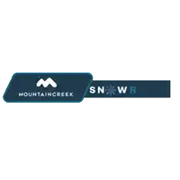 a logo for mountaincreek snow report with a snowflake on it