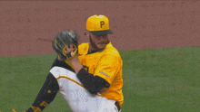 a baseball player with the number 3 on his jersey swings at a pitch