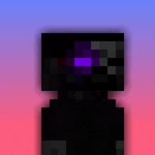 a minecraft character with a purple eye
