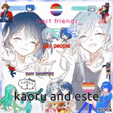a collage of anime characters with the words kaoru and este on the bottom