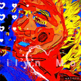 a colorful painting with the word artista on the bottom left