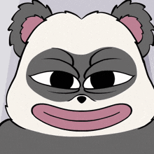 a cartoon drawing of a panda bear with a funny face