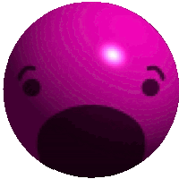 a purple ball with a face on it and the number 9 on it