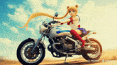 a picture of a girl on a motorcycle with a haikuo ai logo