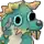 a cartoon of a seahorse with horns and a very large mouth .