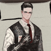a man in a suit and tie has a name tag that says ' j.p.p. ' on it