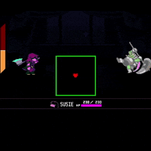 a screenshot of a video game with susie in the middle