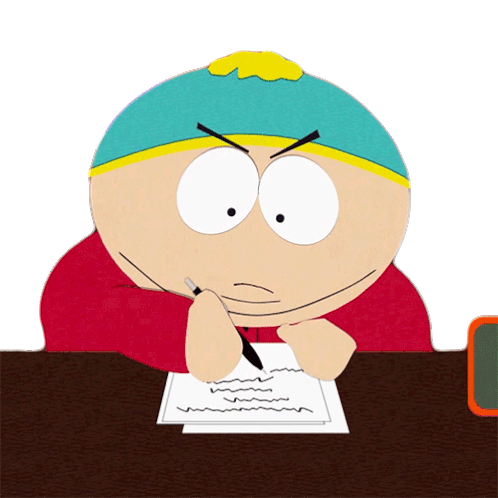 Writing Eric Cartman Sticker - Writing Eric Cartman South Park Stickers