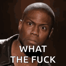 a man in a leather jacket is making a funny face and says `` what the fuck '' .