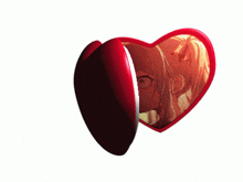 a heart shaped item with a picture of a girl on it